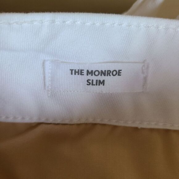 loft monroe slim chino soft cotton twill pants white size 12 - Picture 4 of 7